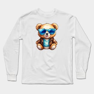 Teddy bear with leather jacket Long Sleeve T-Shirt